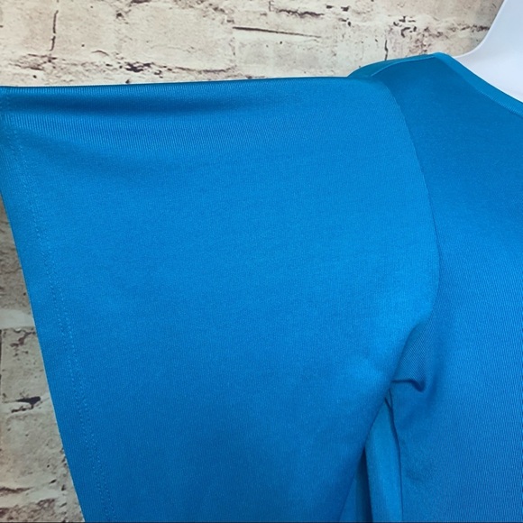 Zara Trafaluc Aqua Flutter Slit Long Sleeve Dress - Picture 3 of 10